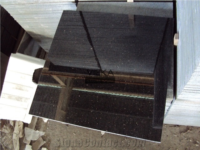 Black Galaxy Indian Granite Flamed Polished Tile & Slab for Windowsill,Stair,Cut-To-Size Stone countertop monument exterior interior Wall Floor Covering China Black Star Gold Nero Star Galaxi