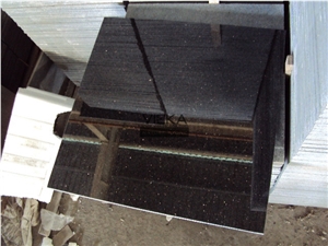 Black Galaxy Indian Granite Flamed Polished Tile & Slab for Windowsill,Stair,Cut-To-Size Stone countertop monument exterior interior Wall Floor Covering China Black Star Gold Nero Star Galaxi