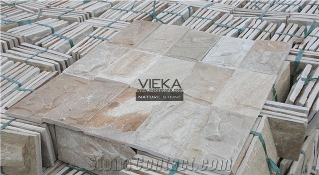 China Beige Slate Mushroom Wall Cladding