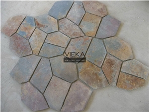 Flagstone Mats Rusty Slate Stone Random Multicolor