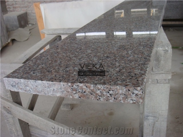 G635 Granite,China Pink Anxi Red Granite Steps & Stair Riser Polished