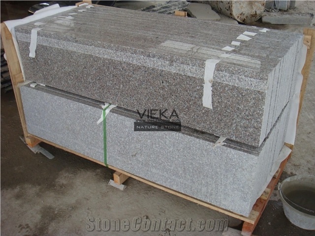 G635 Granite,China Pink Anxi Red Granite Steps & Stair Riser Polished
