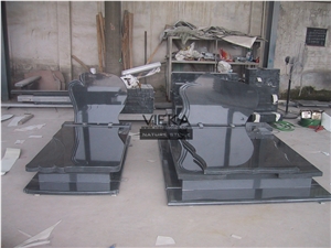 G654 Granite Tombstone & Monument,China Black Granite Gravestone & Angel Headstone Sesame Black China Impala Padang Black Pingnan Zhima Hei China Nero New Impala Dark Grey