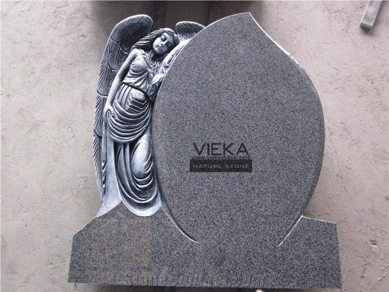 G654 Granite Tombstone & Monument,China Black Granite Gravestone & Angel Headstone Sesame Black China Impala Padang Black Pingnan Zhima Hei China Nero New Impala Dark Grey