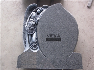 G654 Granite Tombstone & Monument,China Black Granite Gravestone & Angel Headstone Sesame Black China Impala Padang Black Pingnan Zhima Hei China Nero New Impala Dark Grey