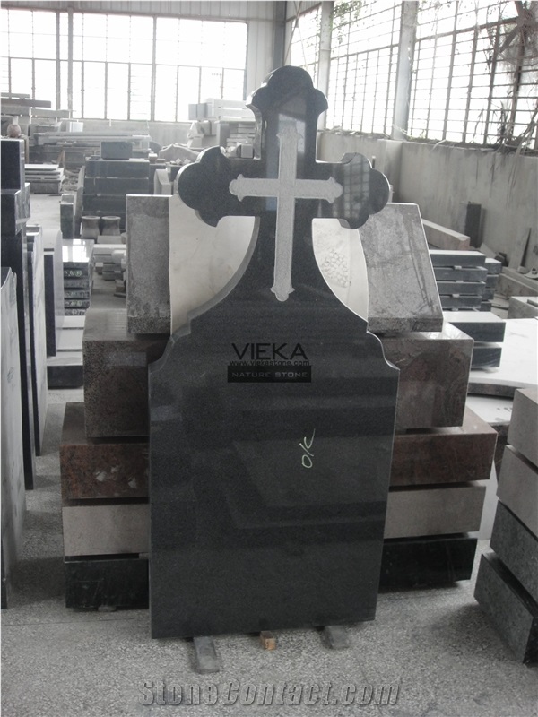 G654 Granite Tombstone & Monument,China Black Granite Gravestone & Cross Headstone Sesame Black China impala Padang Black pingnan zhima hei china nero new impala dark grey for Romania