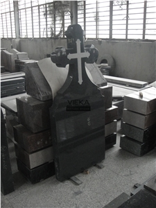 G654 Granite Tombstone & Monument,China Black Granite Gravestone & Cross Headstone Sesame Black China impala Padang Black pingnan zhima hei china nero new impala dark grey for Romania