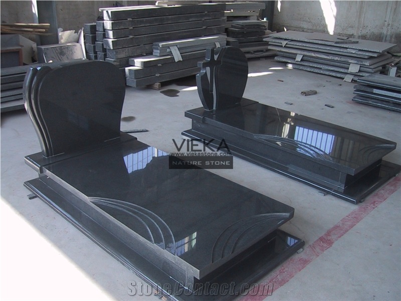 G654 Granite Tombstone & Monument,China Black Granite Gravestone & Headstone Sesame Black China Impala Padang Black Pingnan Zhima Hei China Nero New Impala Dark Grey