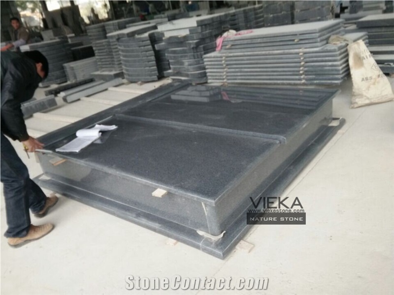 G654 Granite Tombstone & Monument,China Black Granite Gravestone & Headstone Sesame Black China Impala Padang Black Pingnan Zhima Hei China Nero New Impala Dark Grey Double