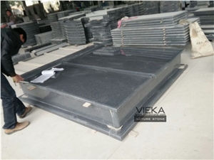 G654 Granite Tombstone & Monument,China Black Granite Gravestone & Headstone Sesame Black China Impala Padang Black Pingnan Zhima Hei China Nero New Impala Dark Grey Double