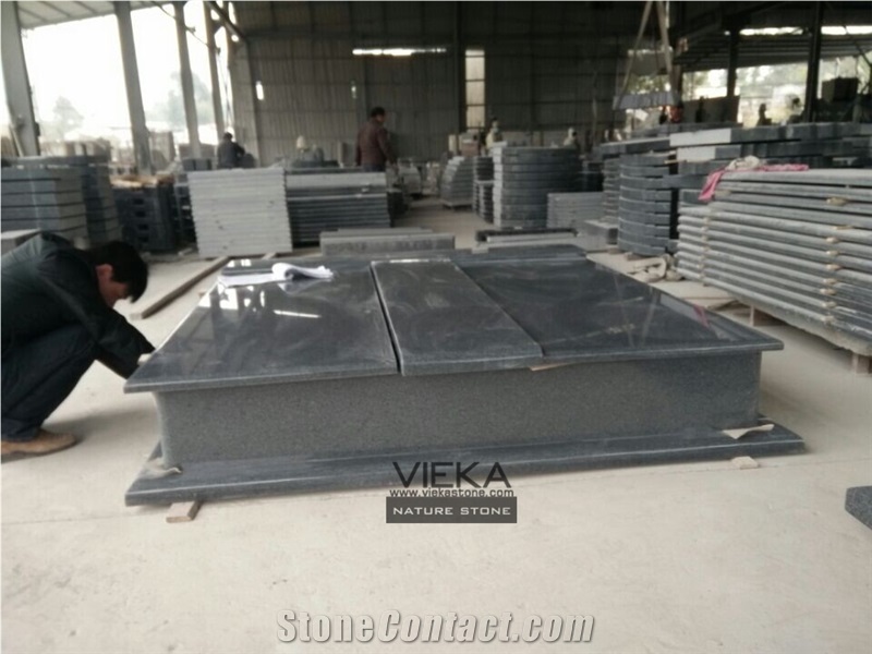 G654 Granite Tombstone & Monument,China Black Granite Gravestone & Headstone Sesame Black China Impala Padang Black Pingnan Zhima Hei China Nero New Impala Dark Grey Double