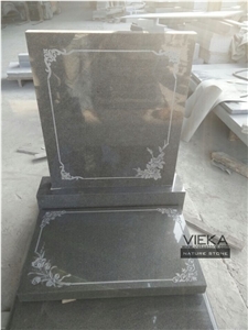G654 Granite Tombstone & Monument,China Black Granite Gravestone & Headstone Sesame Black China Impala Padang Black Pingnan Zhima Hei China Nero New Impala Dark Grey Polished