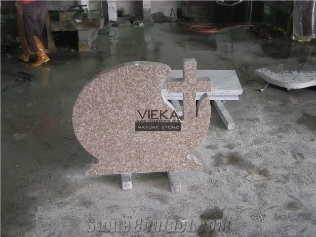G664 Granite Tombstone & Monument,Memorials,Gravestone & cross Headstone Poland style China Luna Pearl luoyuan red Ruby Red Vibrant Rose Violet Purple Pearl Poland Style Cross