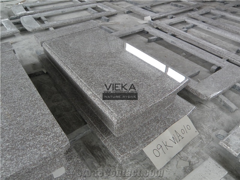G664 Granite Tombstone & Monument,Memorials,Gravestone & Headstone Poland style China Luna Pearl luoyuan red Ruby Red Vibrant Rose Violet Purple Pearl Cover plate Poland
