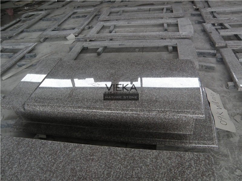G664 Granite Tombstone & Monument,Memorials,Gravestone & Headstone Poland style China Luna Pearl luoyuan red Ruby Red Vibrant Rose Violet Purple Pearl Cover plate Poland