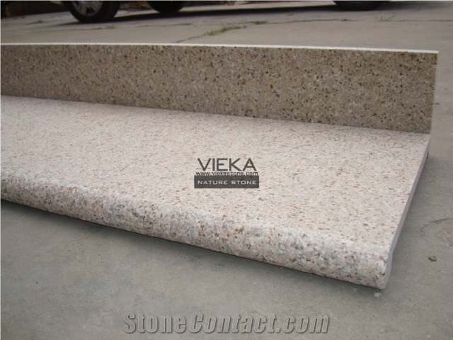 G682 Granite Top Material Step & Stair Treads Riser Polished and Flamed