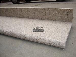 G682 Granite Top Material Step & Stair Treads Riser Polished and Flamed