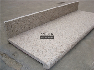 G682 Granite Top Material Step & Stair Treads Riser Polished and Flamed