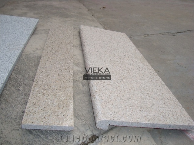 G682 Granite Top Material Step & Stair Treads Riser Polished and Flamed