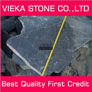 Irregular Random Flagstone Paving Stone Landscape Black Quartzite