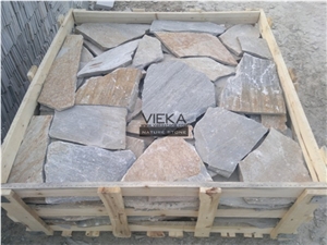 Irregular Random Flagstone Paving Stone Landscape P014 yellow slate