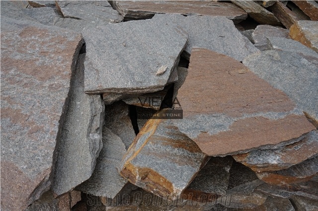 Irregular Random Flagstone Paving Stone Landscape Rusty Quartzite