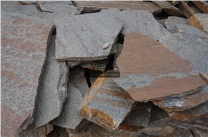 Irregular Random Flagstone Paving Stone Landscape Rusty Quartzite
