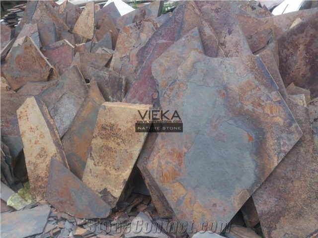 Irregular Random Flagstone Paving Stone Landscape Rusty Slate big