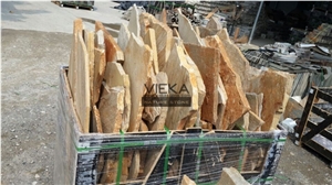 Irregular Random Flagstone Paving Stone Landscape Slate P014 Yellow