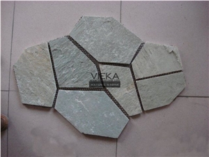 Slate Stone Random Flagstone Mats, Green Slate Flagstone
