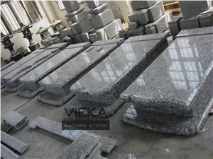 Surf White Granite Tombstone & Monument,Memorials,Gravestone & Spary White Headstone Export to Poland all kinds of cover plate