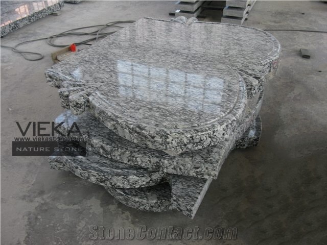 Surf White Granite Tombstone & Monument,Memorials,Gravestone & Spary White Headstone Export to Poland