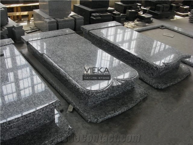 Surf White Granite Tombstone & Monument,Memorials,Gravestone & Spary White Headstone Export to Poland