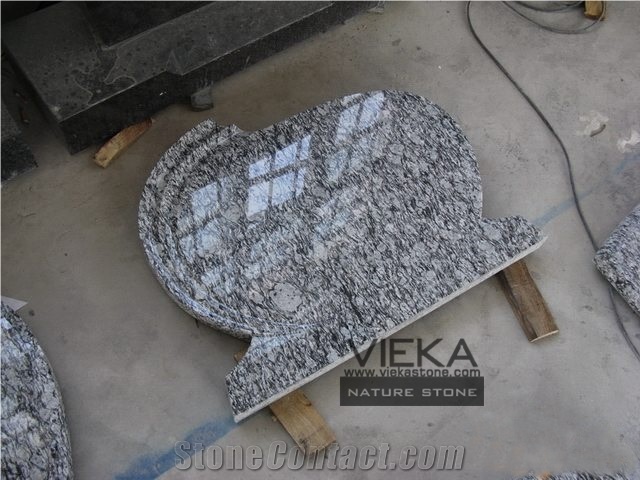 Surf White Granite Tombstone & Monument,Memorials,Gravestone & Spary White Headstone Export to Poland