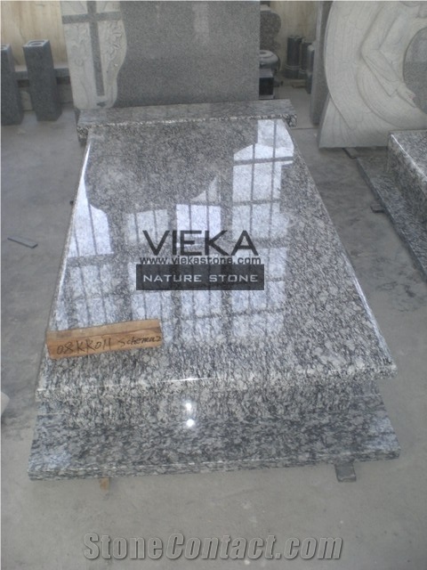 Surf White Granite Tombstone & Monument,Memorials,Gravestone & Spary White Headstone Export to Poland