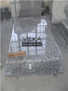 Surf White Granite Tombstone & Monument,Memorials,Gravestone & Spary White Headstone Export to Poland