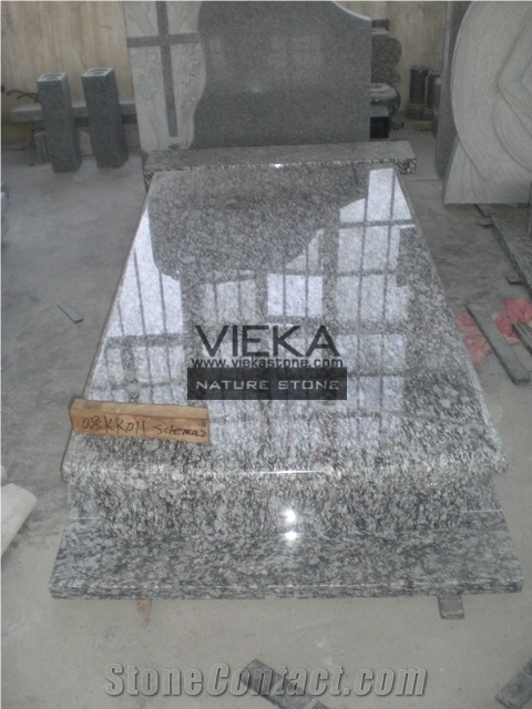 Surf White Granite Tombstone & Monument,Memorials,Gravestone & Spary White Headstone Export to Poland