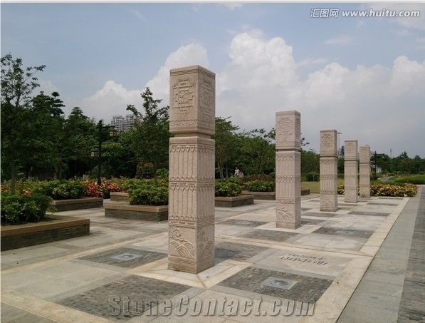 China Absolute White Marble Column,Stone Column,Roman Column,Handcraft Columns