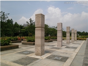 China Absolute White Marble Column,Stone Column,Roman Column,Handcraft Columns