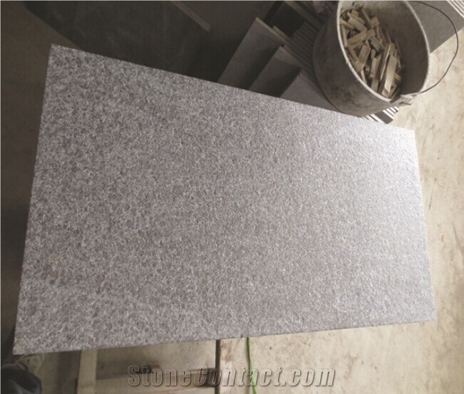 G684 Flamed Black Basalt Floor Tiles Basalt Paving Stone