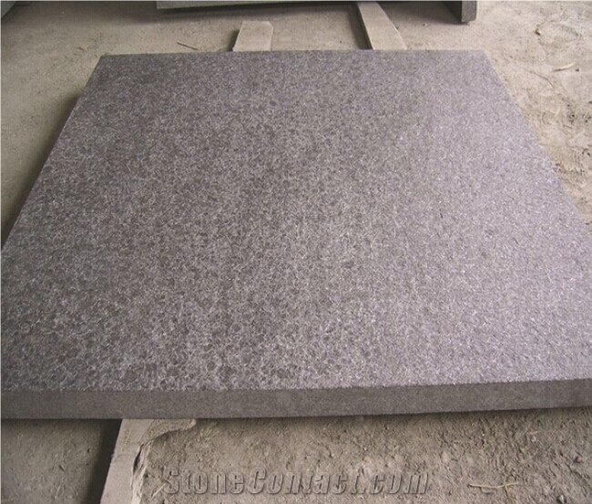 G684 Flamed Black Basalt Floor Tiles Basalt Paving Stone
