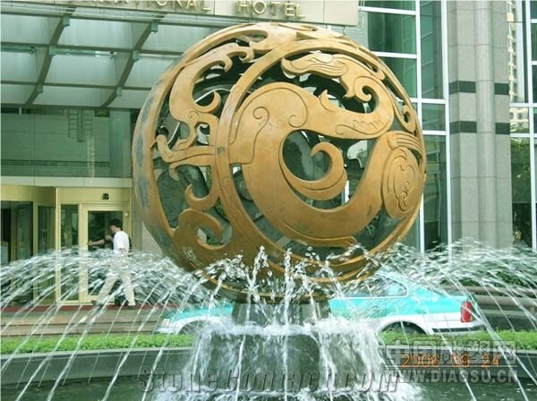 Granite Fortune Ball, Stone Fortune Ball, Granite Fountain, Garden Fountains, Water Fountain