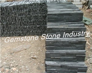 Hebei Natural Split Surface Slate Paper Box and Wood Crates Packing,China Black Slate Cultured Stone