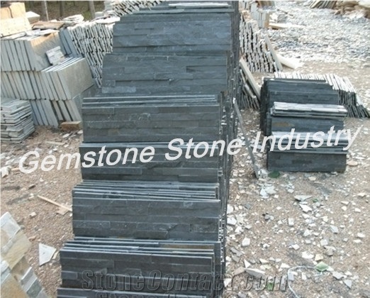 Hebei Natural Split Surface Slate Paper Box and Wood Crates Packing,China Black Slate Cultured Stone
