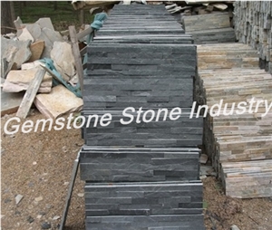 Hebei Natural Split Surface Slate Paper Box and Wood Crates Packing,China Black Slate Cultured Stone