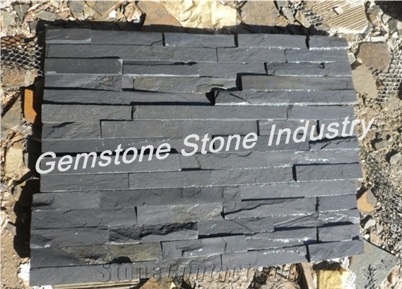 Hebei Natural Split Surface Slate Paper Box and Wood Crates Packing,China Black Slate Cultured Stone