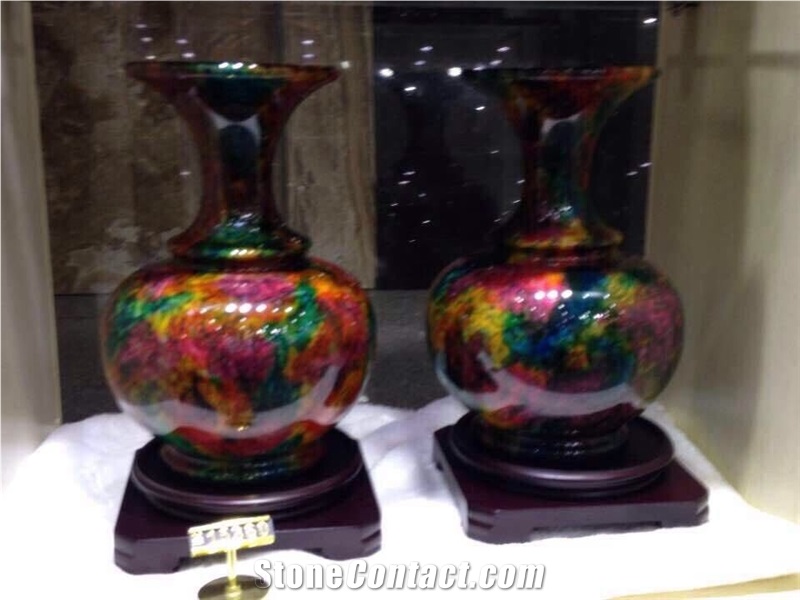 Interior Design Onyx Vases and Pots Multicolor