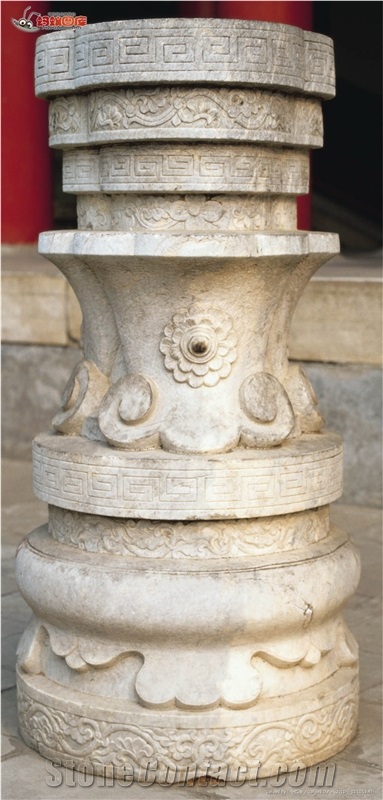 White Marble Column,Stone Column,Roman Column,Handcraft Columns