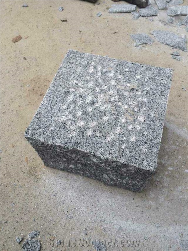 G614 Granite Cobble Stone & Cube Stone, Natural, Flamed, Sandblast Surface, Sizes Can Be Customized