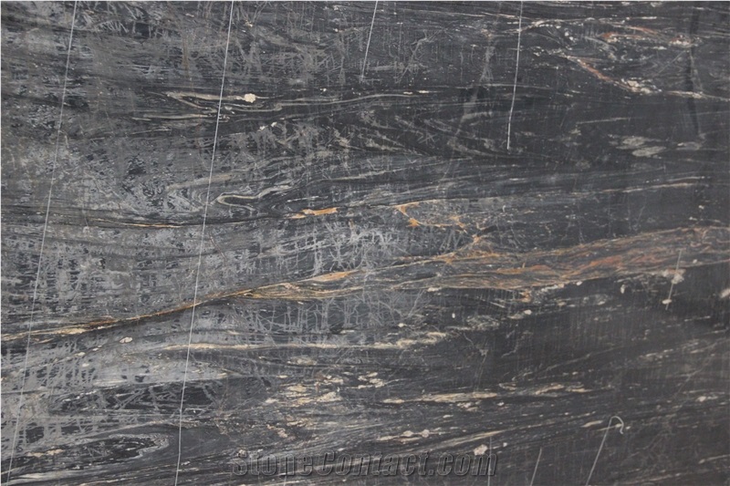 Black Pearly Marble Slabs & Tiles